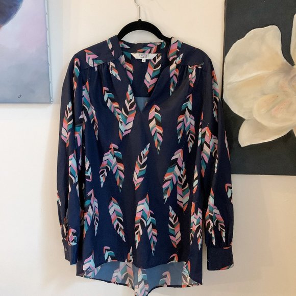 Avery Tunic, Custom Feather Print - Picture 1 of 7